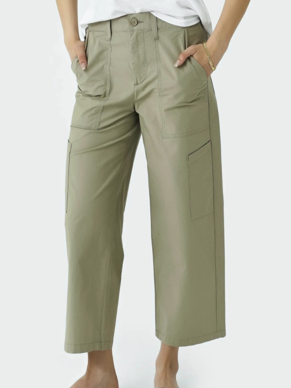 NWT AGOLDE Daria Utility Pants Army Green Size 31 Retail $228.00